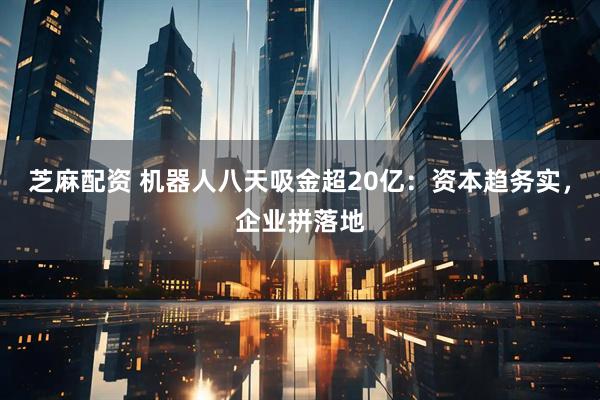 芝麻配资 机器人八天吸金超20亿：资本趋务实，企业拼落地